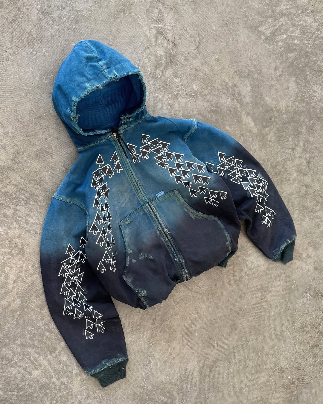 Streetwear Manufacturer 6 acid wash zip up hoodie