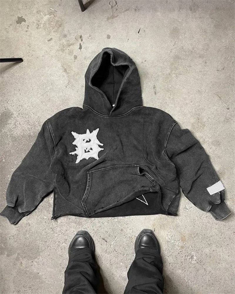 Streetwear Manufacturer 10 washed hoodie mens